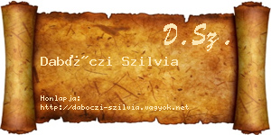 Dabóczi Szilvia névjegykártya